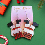 Santa in the Chimney Earrings