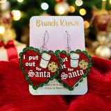 "I Put Out [Milk and Cookies] for Santa" Earrings